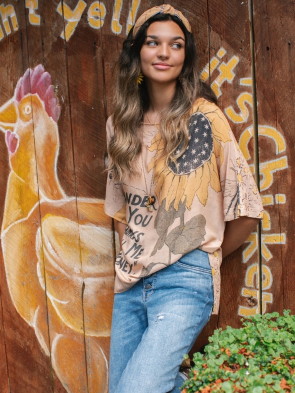 Market of Stars Milk & Honey Print Top Sz Small/Medium